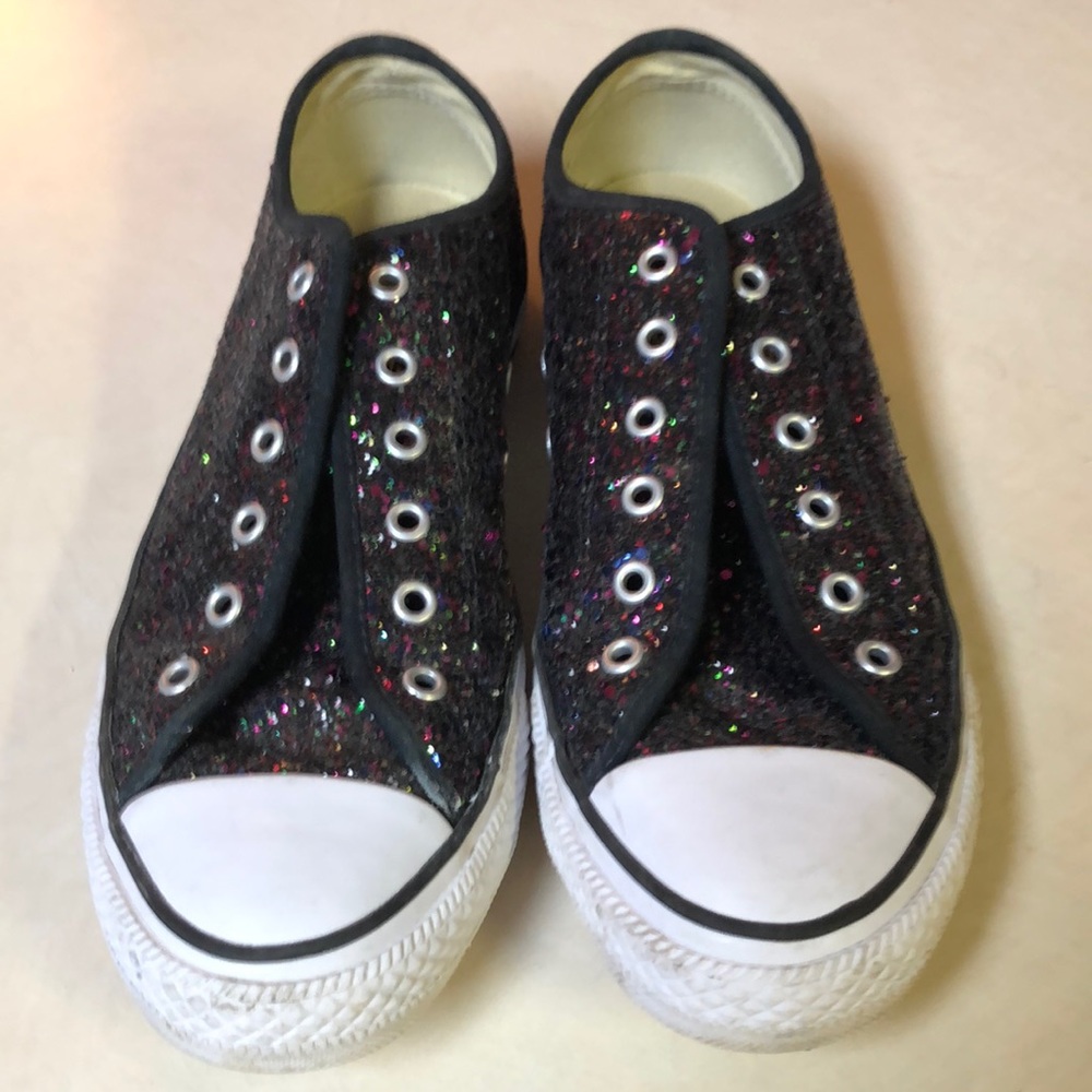 Glittery Converse All Stars low top Womens 9 sneakers